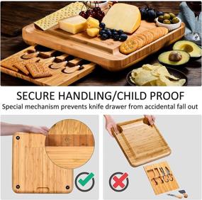 img 1 attached to 🧀 Kunaboo Bamboo Charcuterie Board Set - FSC Certified Cheese Board with Knife Set - Perfect for Wedding, Housewarming Gift and Entertaining