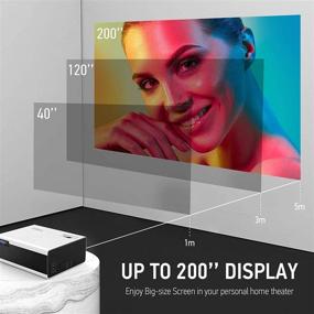 img 1 attached to AZEUS True 6000 Lux Mini Projector [2021 Upgrade Model] - Full HD 1080P Support, Enormous 200'' Display, HDMI, PS4, VGA, AV, USB, Laptop, Phone, TV Box Compatible +