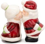 ❤️ santa and mrs claus kissing" magnetic salt and pepper shakers set logo