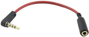 img 1 attached to 🎧 Seadream 6 Inch TRRS Extension Cable - Get Enhanced Audio Experience with this Male Right Angle to Female Stereo Audio Cable for Beats Dr. Dre Studio iPhone - 1PCS Red