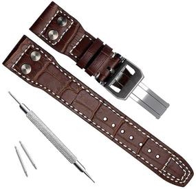 img 1 attached to 👖 PILOTS Genuine Leather Belt with Silver Buckle