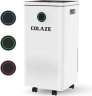 🌧️ colaze 2000 sq. ft 30 pints dehumidifier for home and basements, dehumidifier with drain hose, 0.66 gallon water tank capacity, 24hr timer, 3-color humidity indicator & auto defrost logo