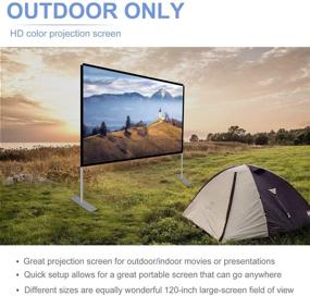 img 1 attached to Premium 120 inch 16:9 HD 4K Projector Screen with Stand: Portable Indoor/Outdoor Cinema Experience with Fast-Folding Design and Carry Bag