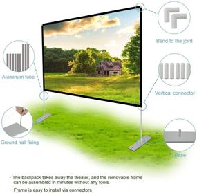 img 2 attached to Premium 120 inch 16:9 HD 4K Projector Screen with Stand: Portable Indoor/Outdoor Cinema Experience with Fast-Folding Design and Carry Bag