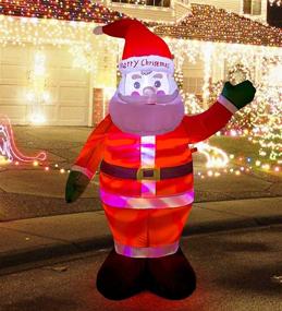 img 2 attached to 🎅 Premium 4ft Christmas Inflatable Santa Claus Yard Decoration | Indoor/Outdoor Blow Up Lighted Holiday Santa Claus Décor | Ideal for Christmas Celebrations