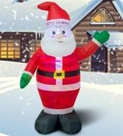 🎅 premium 4ft christmas inflatable santa claus yard decoration | indoor/outdoor blow up lighted holiday santa claus décor | ideal for christmas celebrations логотип