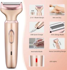 img 3 attached to 🪒 NERDON Electric Razor for Women - Cordless 2-in-1 Shaver for Face, Legs, and Underarm - Portable Bikini Trimmer - Wet & Dry Hair Removal - Micro USB Rechargeable