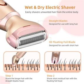 img 2 attached to 🪒 NERDON Electric Razor for Women - Cordless 2-in-1 Shaver for Face, Legs, and Underarm - Portable Bikini Trimmer - Wet & Dry Hair Removal - Micro USB Rechargeable