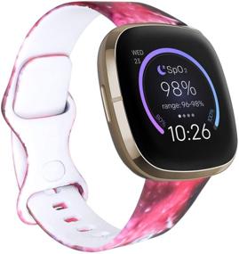 img 3 attached to Watbro Compatible With Fitbit Versa 3 Women Print Bands Wearable Technology