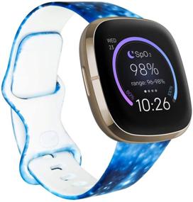 img 4 attached to Watbro Compatible With Fitbit Versa 3 Women Print Bands Wearable Technology