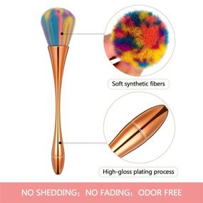 img 3 attached to 3-Piece Colorful Makeup Brush Set: Large Powder Mineral Brushes, Soft Fluffy Nail 💄 Art Dust Brush - Ideal for Daily Makeup including Foundation, Blush & Loose Powder