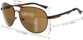 img 1 attached to 🕶️ Eyekepper Polycarbonate Polarized Bifocal Sunglasses Pilot Style: Outdoor Polarised Reading Glasses (Gunmetal, +1.50) - Ensure Comfort and Clarity