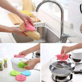 img 2 attached to 🧽 Hovico 3 Pack Silicone Sponge Scrubber: The Perfect Kitchen Gadget for Dishes, Fruits, and Vegetables