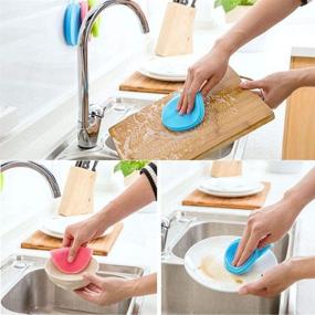 img 1 attached to 🧽 Hovico 3 Pack Silicone Sponge Scrubber: The Perfect Kitchen Gadget for Dishes, Fruits, and Vegetables