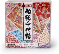 🎌 подлинная японская бумага washi - 300 листов бумаги в стиле chiyogami yuzen origami paper, 3 дюйма / 7.5 см - сделано в японии логотип