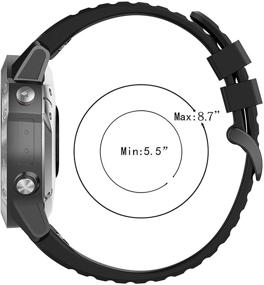 img 3 attached to 🌈 Multicolored Soft Rubber Strap Quick Fit Wristband for Garmin Approach S62/S60, Fenix 5/Fenix 6, Forerunner 935/Forerunner 945 Bands Watch
