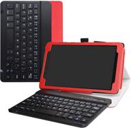 🔴 lenovo tab e8 hd wireless keyboard case | liushan detachable keyboard | standing pu leather cover | 8.0" lenovo tab e8 hd 2018 android tablet pc | red logo