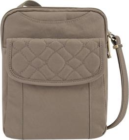 img 4 attached to 👜 Quilted Slim Pouch Bag, Sable - Travelon Signature Anti-theft