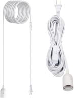 🔌 jackyled 20ft ul approved extension cord cable with on/off switch - ideal for hanging lantern pendant light lamp with e26 e27 socket; supports up to 360w for paper lantern logo