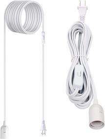 img 4 attached to 🔌 JACKYLED 20Ft UL Approved Extension Cord Cable with On/Off Switch - Ideal for Hanging Lantern Pendant Light Lamp with E26 E27 Socket; Supports up to 360W for Paper Lantern