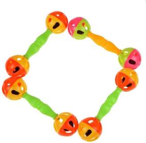 img 1 attached to 🦜 Colorful Parrot Bird Toys – POPETPOP 2Pcs Plastic Rattle Bells, Early Educational Music Instrument Toys, Hammer Rattles for Parakeets, Cockatiels, Love Birds (Mixed Style)