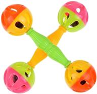 🦜 colorful parrot bird toys – popetpop 2pcs plastic rattle bells, early educational music instrument toys, hammer rattles for parakeets, cockatiels, love birds (mixed style) logo