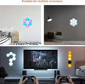 img 1 attached to FIGNOLEE Hexagon Lights - Premium RGB Cool Lights with Touch-Sensitive and Remote Control - Ideal for Game Room, Bedroom, and Living Room - DIY LED Wall Lights (6 pcs)