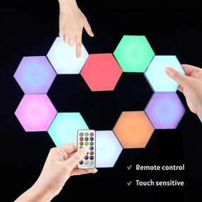 img 2 attached to FIGNOLEE Hexagon Lights - Premium RGB Cool Lights with Touch-Sensitive and Remote Control - Ideal for Game Room, Bedroom, and Living Room - DIY LED Wall Lights (6 pcs)