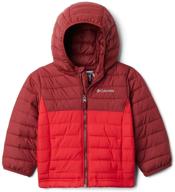 🧥 columbia boys' powder lite hooded jacket: optimal warmth and style for active youngsters logo