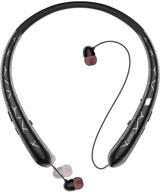 ecosi bluetooth headphones with retractable earbuds - enhanced connectivity for conferences, workouts, and travel - compatible with android iphone ipad (black) logo