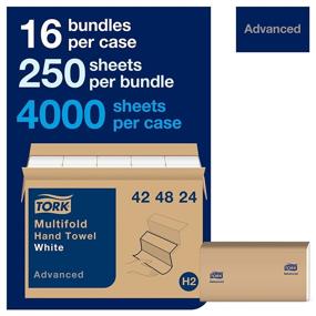 img 3 attached to 🧻 Tork Multifold Hand Towels, White, H2, Advanced Absorbency, 1-Ply, 16 x 250 Sheets - 424824: Discover the Perfect Combination of Strength and Absorbency