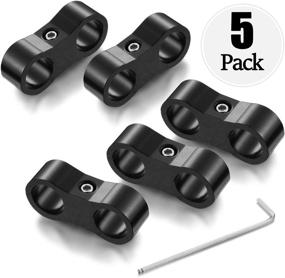 img 4 attached to 🔧 Premium 5-Piece Hose Separator Clamp Set - AN6, Black: Ideal for Oil, Brake, Water, and Gas Line Mounting