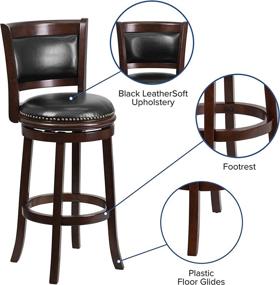 img 1 attached to Flash Furniture Cappuccino Barstool Leather