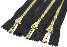 img 3 attached to 🔑 YaHoGa 10PCS 14 Inch #3 Gold Metal Zippers - Stylish Closures for Sewing Purse Bags Crafts Jackets Dresses Coats (Gold 14&#34;)