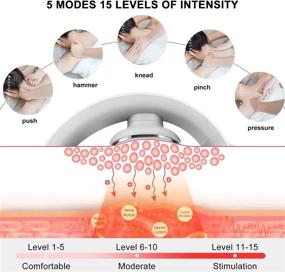 img 2 attached to TENS Electric Pulse Neck Massager for Pain Relief: Intelligent Neck Massager with Heat, Cordless Design, 5 Modes, 15 Levels, Smart Neck Relax Massager with 4 Electrode Patches - Ideal Father's Day Gift