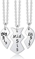 👭 yeeqin sister necklace set for 3: perfect sister gifts, matching sister jewelry, big sister middle sister little sister gifts logo