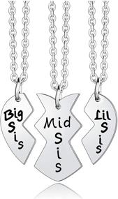 img 4 attached to 👭 YEEQIN Sister Necklace Set for 3: Perfect Sister Gifts, Matching Sister Jewelry, Big Sister Middle Sister Little Sister Gifts