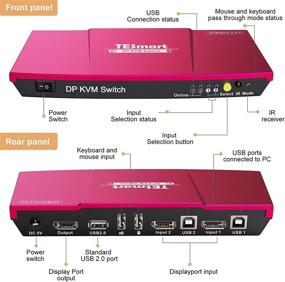 img 3 attached to TESmart 2-портовый переключатель KVM DisplayPort 4K@60Hz Ultra HD 2X1 с 2 шт. 5Ft кабелями KVM и DP кабелями поддерживает USB 2.