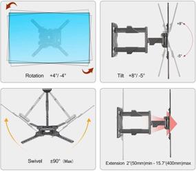 img 1 attached to 📺 NB North Bayou Full Motion Articulating TV Wall Mount Bracket for 32-55 inch LED LCD Plasma Flat Screen Monitor - Supports up to 70 lbs, Black P4