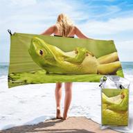 🐸 jantrade funny frog beach towel - soft sand microfiber, highly absorbent, portable bath throw towel - available in sizes 27.5" x 55" and 31.5" x 63 logo