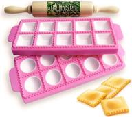 🍝 gladworts ravioli maker & cutter: perfect mould for large round + square ravioli, with plastic pastry mold & wooden rolling pin logo