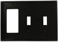 leviton 80745-e 3-gang standard size wallplate, black, combining 2 toggle and 1 decora/gfci devices logo