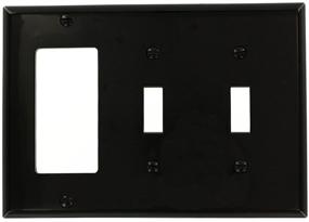 img 1 attached to Leviton 80745-E 3-Gang Standard Size Wallplate, Black, Combining 2 Toggle and 1 Decora/GFCI Devices