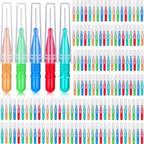 img 4 attached to 🦷 Efficient Oral Hygiene: 150-Piece Braces Brush for Dental Tooth Flossing and Interdental Cleaning – Red, Blue, Green, Light Green, and Orange Options Available