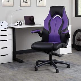 img 2 attached to Premium Purple Gaming Chair: OFM ESS Collection High-Back Racing Style Bonded Leather Chair (ESS-3086-PUR)