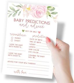 img 1 attached to Floral Baby Shower Game & Activity: 50 Unique Cards for Baby Predictions & Advice - Fun & Easy to Play