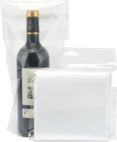 img 3 attached to Wine Bottle Doggy Bag – Pack of 50: Clear Carryout 🍾 Adhesive Seal Tamper Proof Travel Bags for Restaurants, Bars, and Dinner Parties