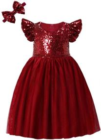 img 4 attached to 👸 Cilucu Girl Sequin Ruffle Dress: Sparkling Tutu Flower Girls Dress fit for a Princess!