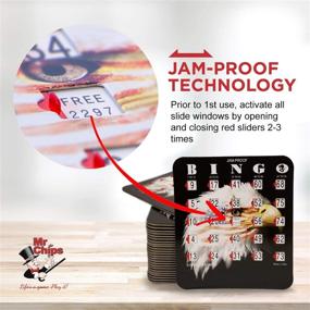 img 3 attached to 🌟 MR CHIPS Stars & Stripes Fingertip Slide Bingo Cards - Jam-Proof Design