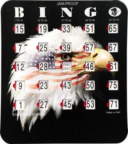 img 4 attached to 🌟 MR CHIPS Stars & Stripes Fingertip Slide Bingo Cards - Jam-Proof Design